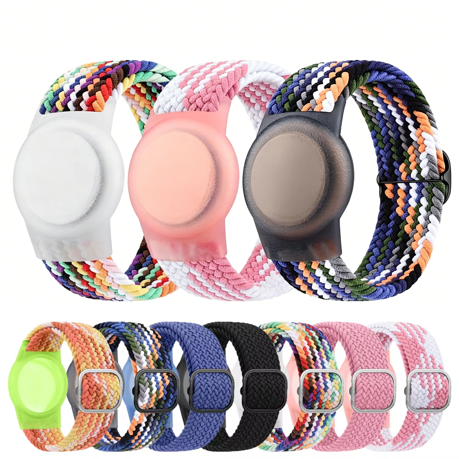 Airtag Holder Case - Nylon Braided Wristband Case For Apple