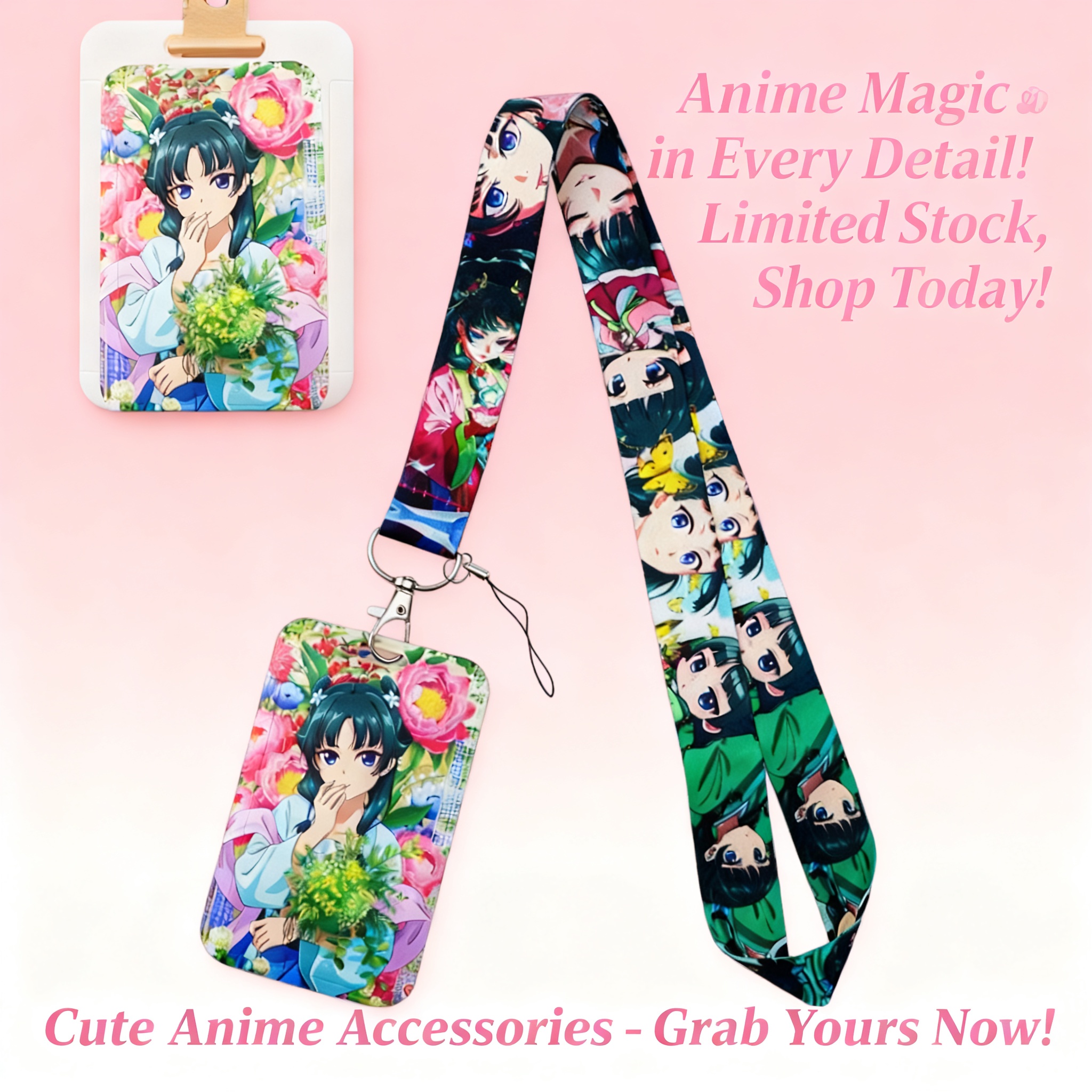 Phone Accessories Crochet - Cute Anime Girl Lanyard Neck Strap
