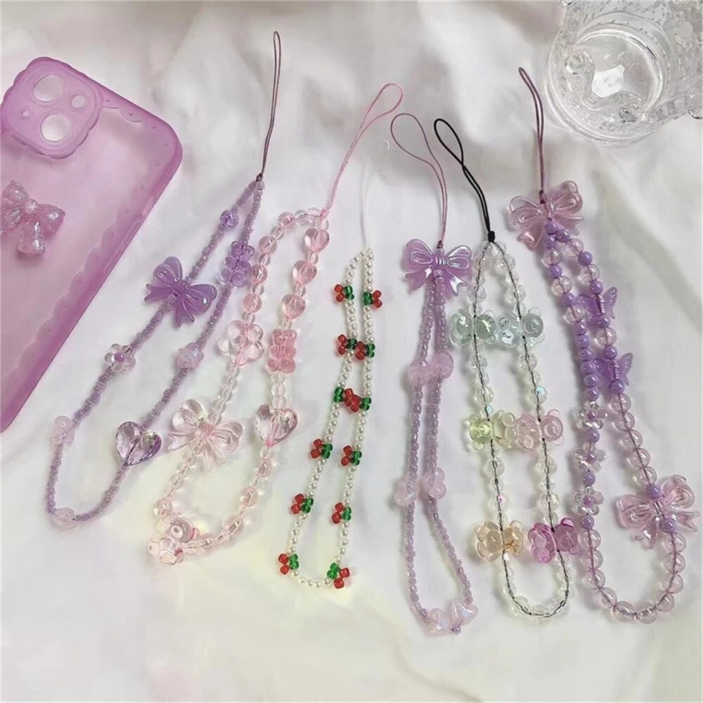 Women Trendy Cherry Beaded Pea - Phone Accessories Crochet recension och pris