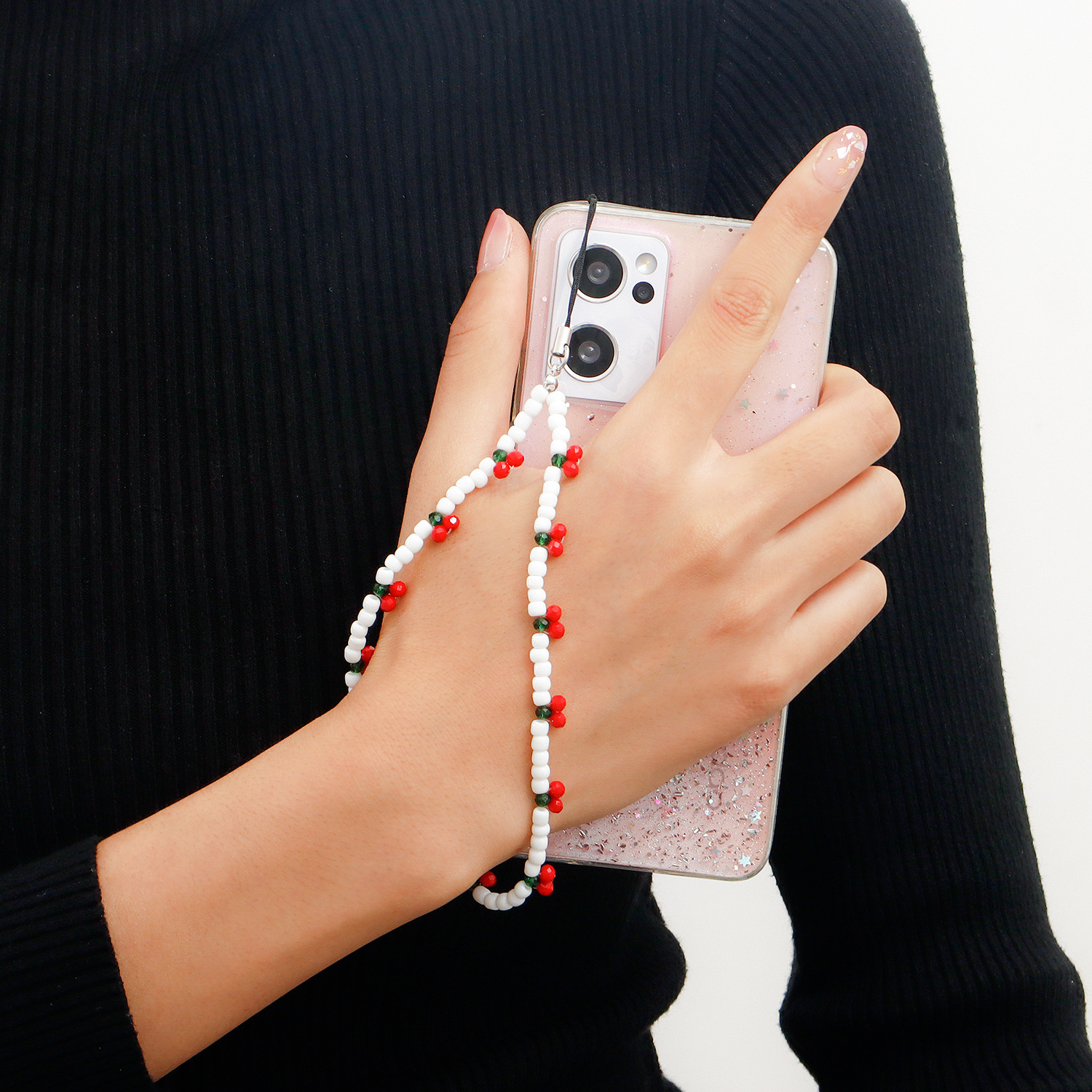 Women Trendy Cherry Beaded Pea - Phone Accessories Crochet recension och pris