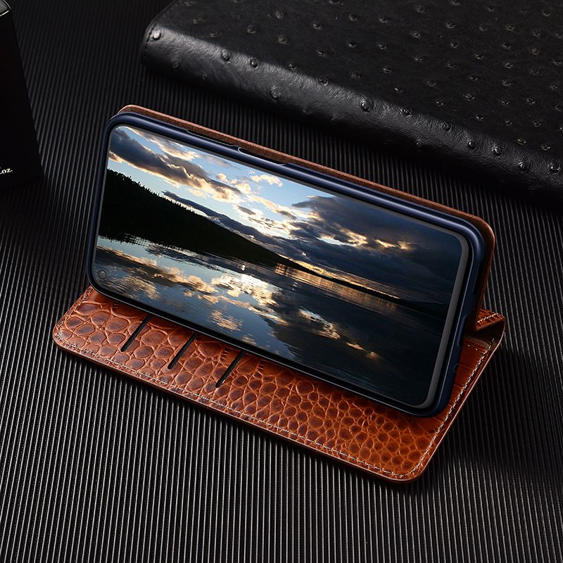 Crocodile Genuine Leather Flip - Phone Accessories Logo recension och pris