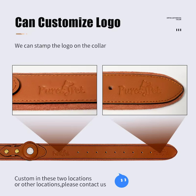 Leather Dog Collar with Tracke - Airtag Holder Case recension och pris