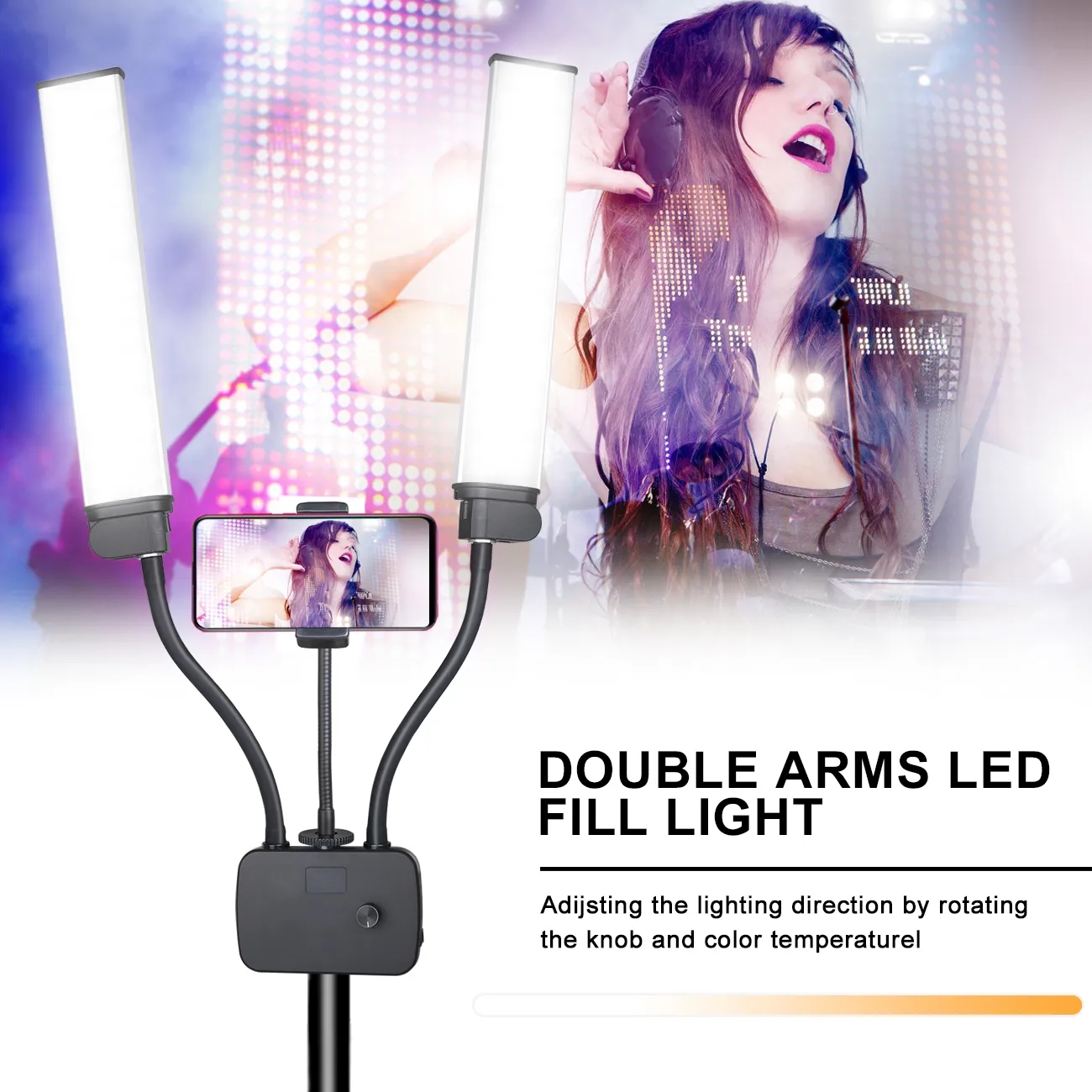 45W Double Arm Fill Ring Light - Led Strip Selfie recension och pris
