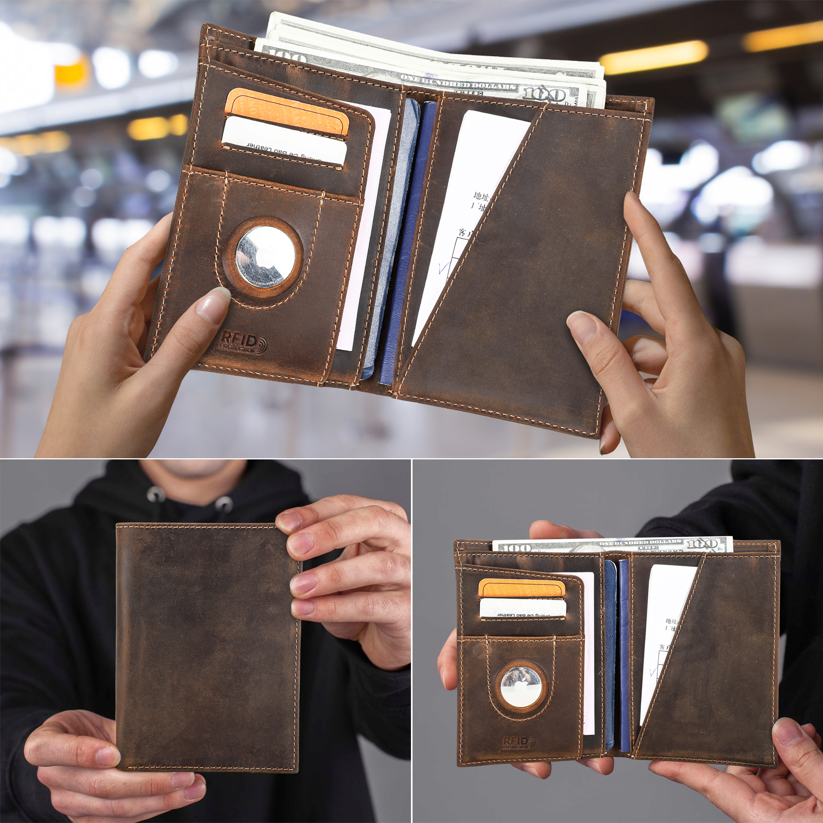 Customized Passport Cover Wall - Airtag Holder Case recension och pris